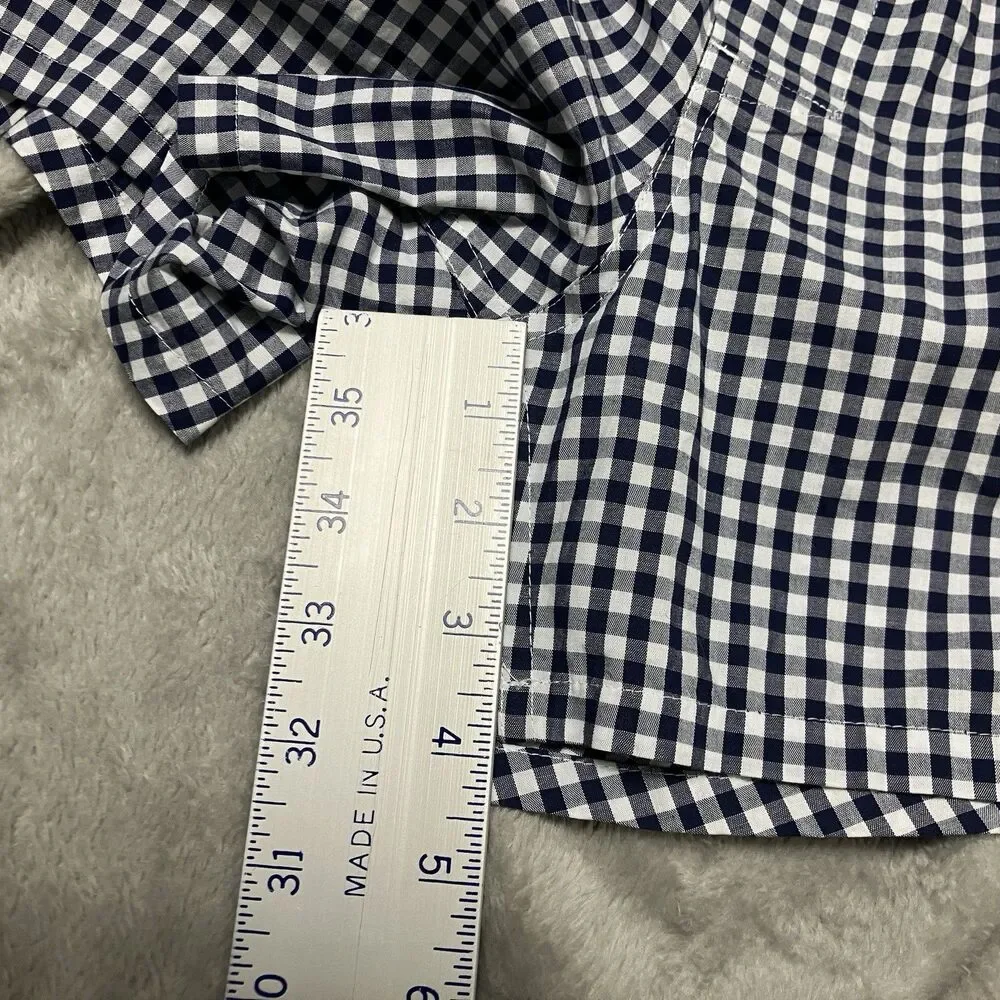 J Crew Boxers Mens M‎ Navy Blue Gingham Cotton Sleep L Shorts BV599 Loungewear